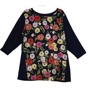 Lane Bryant Floral Tunic - Navy and Multicolor